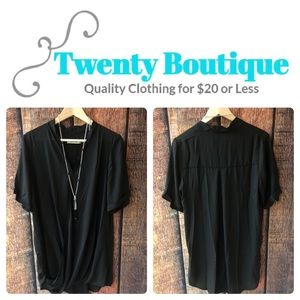 Stunning Black Drape Top